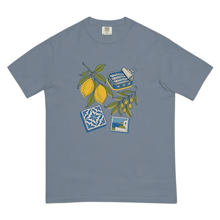 The The Mediterranean Tee in Blue Jean.