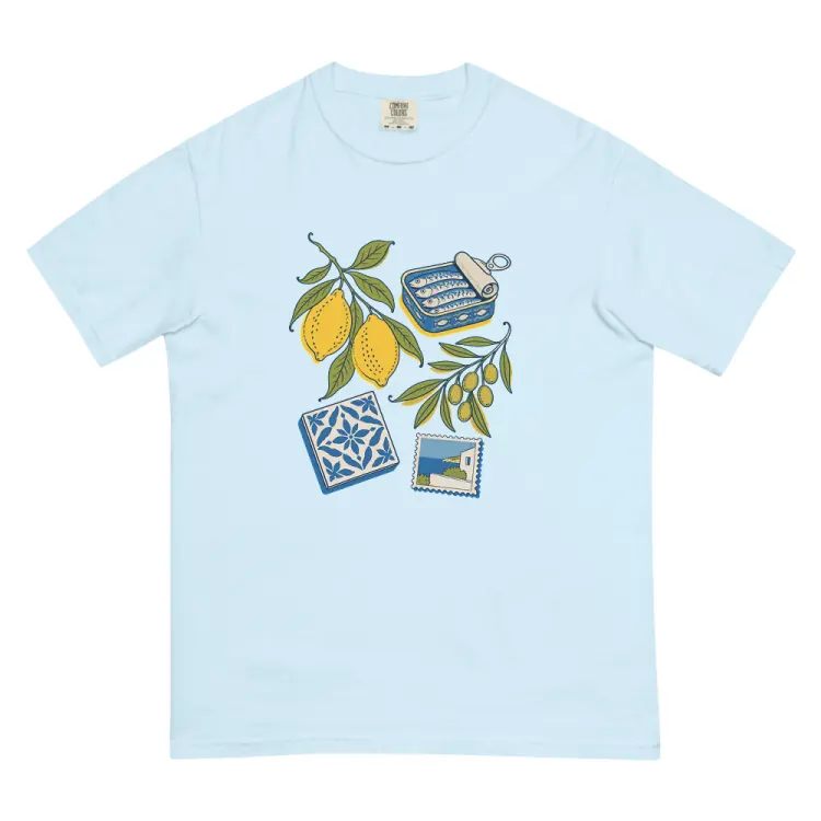 The The Mediterranean Tee in Chambray.