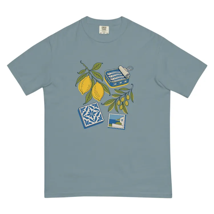 The The Mediterranean Tee in Ice Blue.
