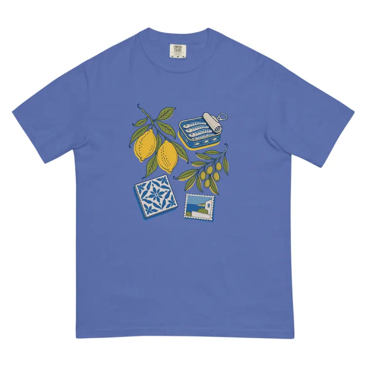 The The Mediterranean Tee in Mystic Blue.
