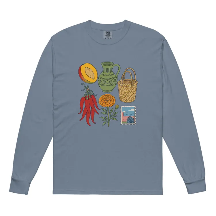 The Oaxaca, Elsewhere Long Sleeve in Blue Jean.
