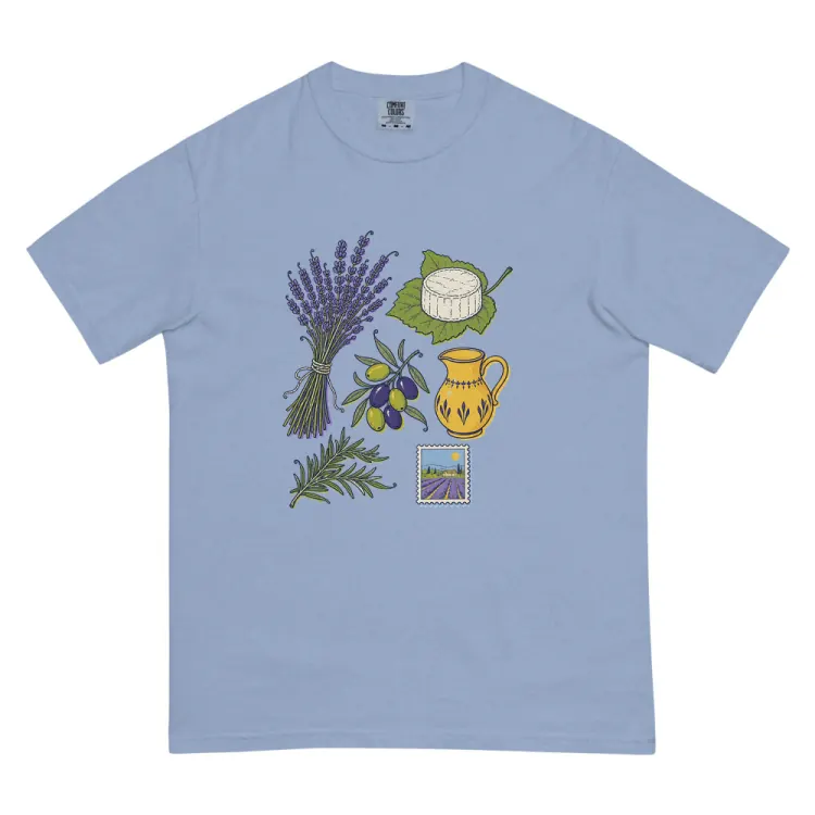 The Provence, Elsewhere Tee in Washed Denim.