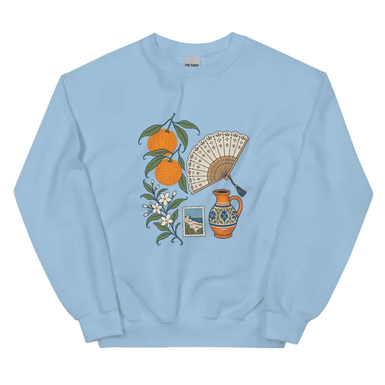 The Seville, Elsewhere Crewneck in Light Blue.