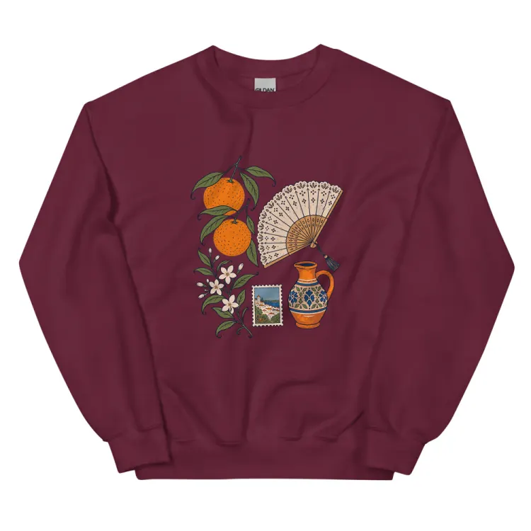 The Seville, Elsewhere Crewneck in Maroon.