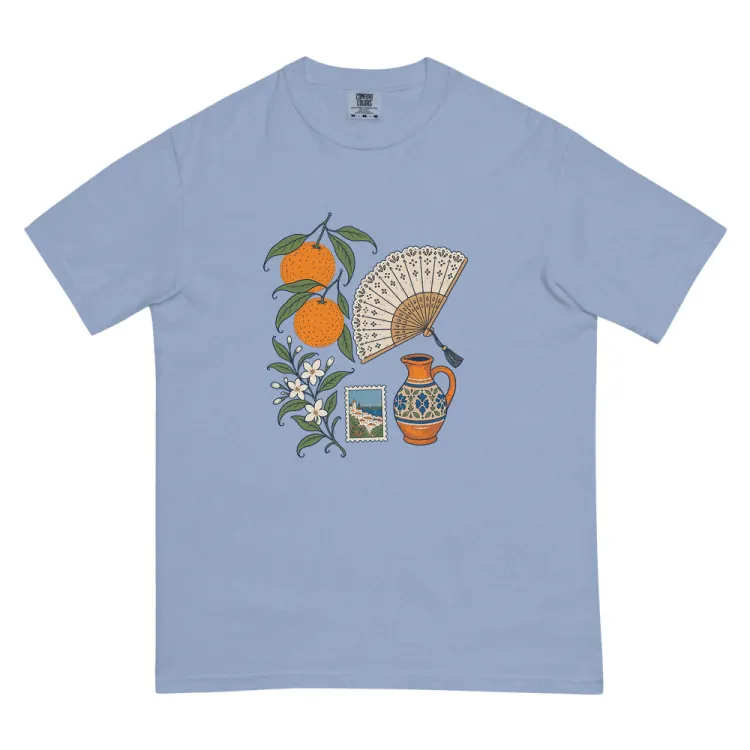 The Seville, Elsewhere Tee in Washed Denim.