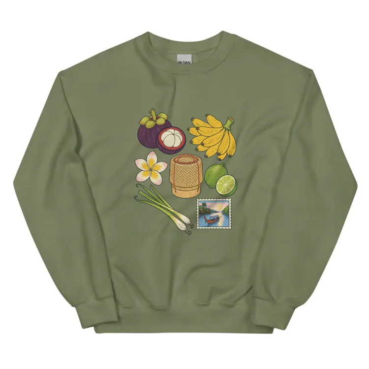 The Thailand, Elsewhere Crewneck in Military Green.