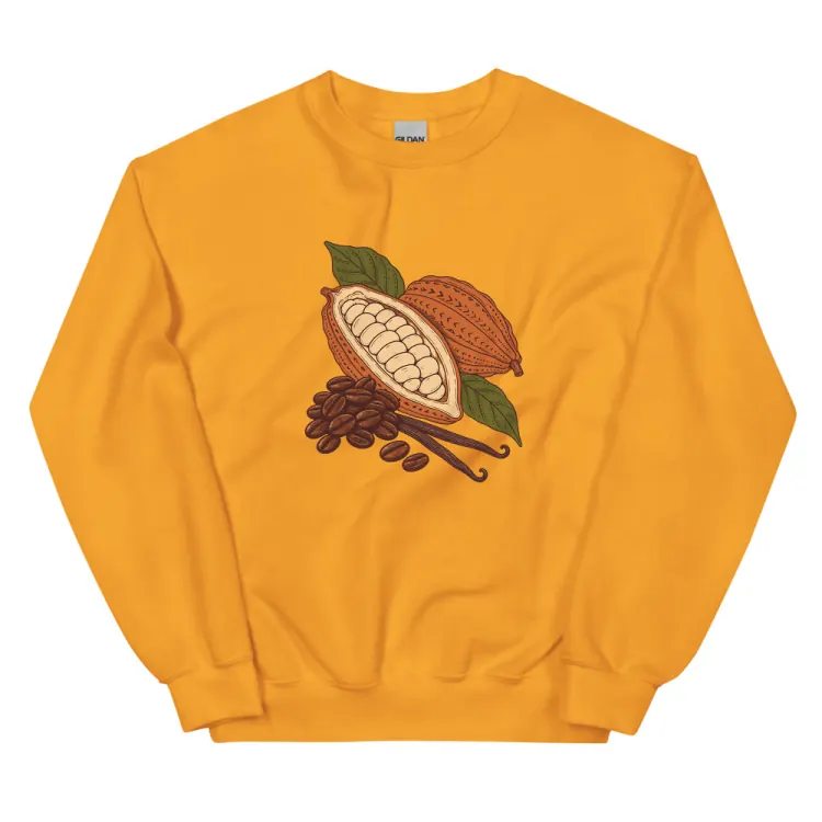 The Espresso & Cacao Crewneck in Gold.
