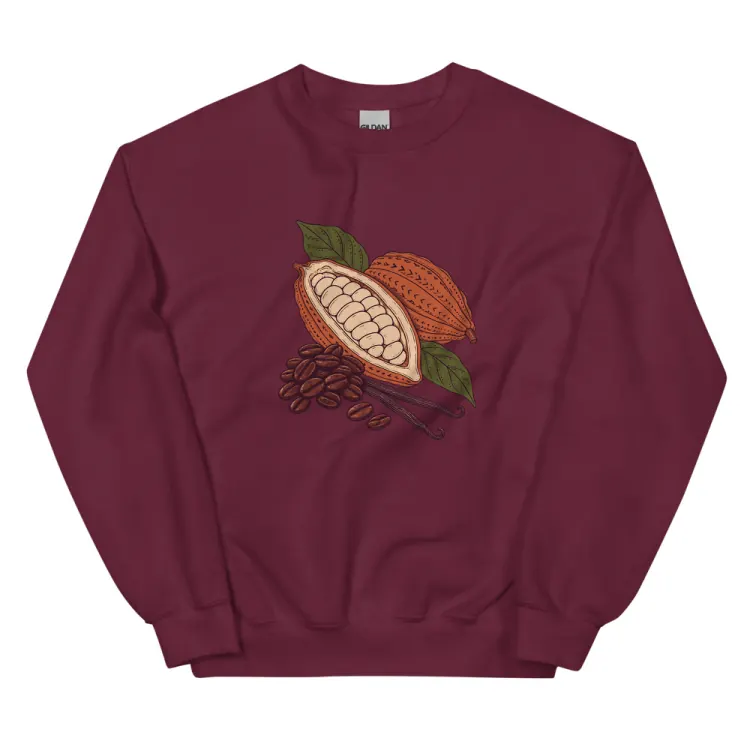 The Espresso & Cacao Crewneck in Maroon.