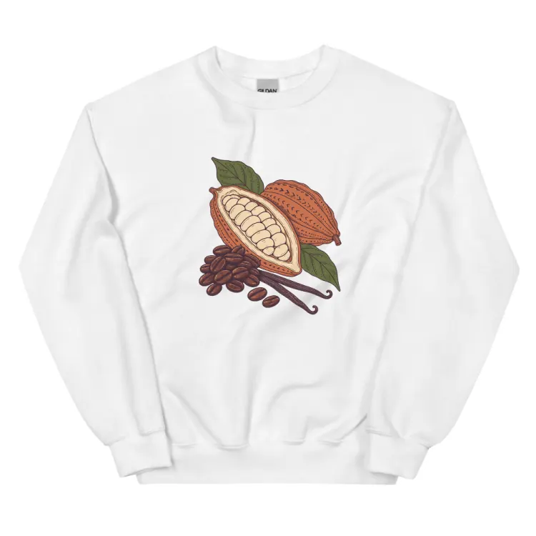 The Espresso & Cacao Crewneck in White.