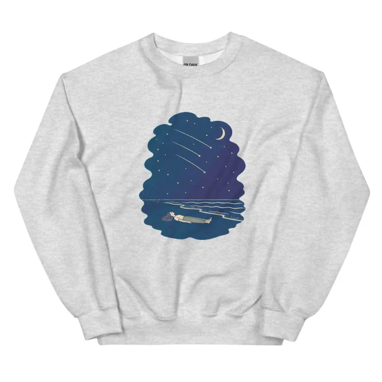 The Falling Stars Crewneck in Ash.
