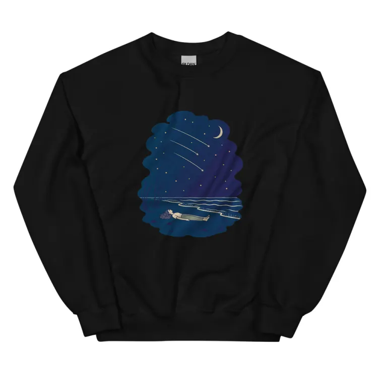 The Falling Stars Crewneck in Black.