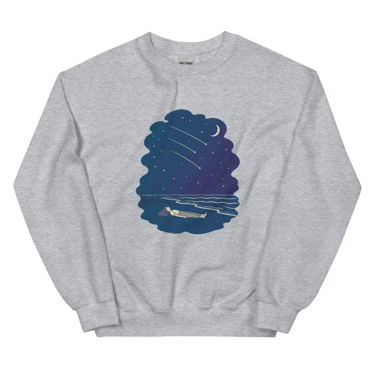 The Falling Stars Crewneck in Sport Grey.