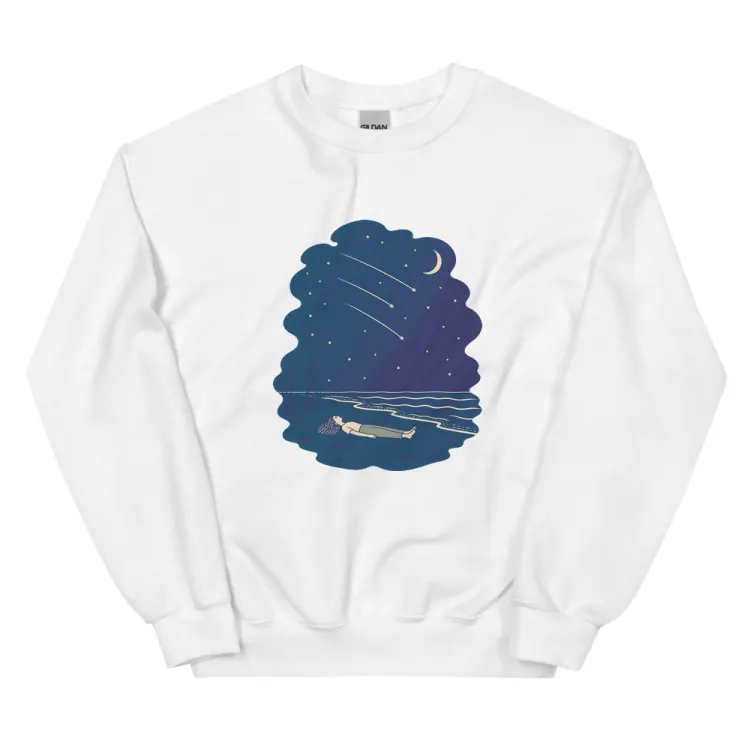 The Falling Stars Crewneck in White.