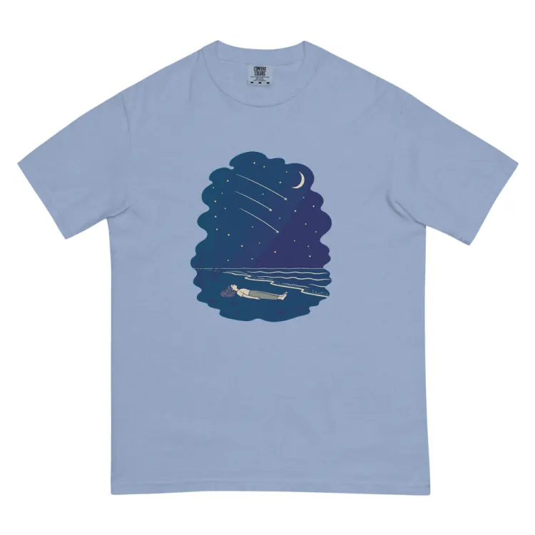The Falling Stars Tee in Washed Denim.