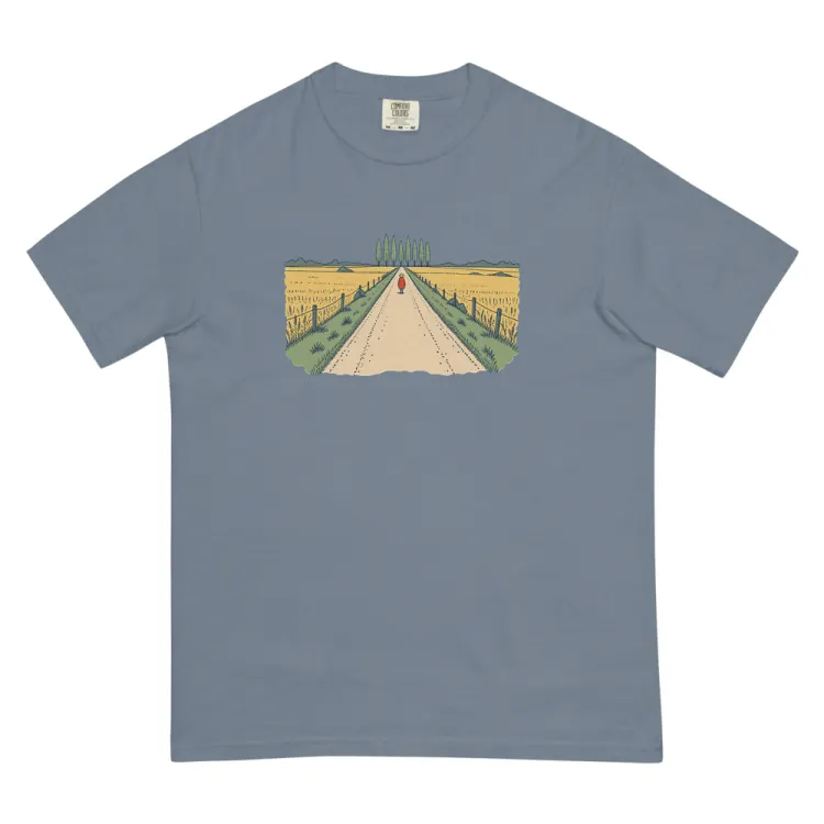 The The Long Road Tee in Blue Jean.