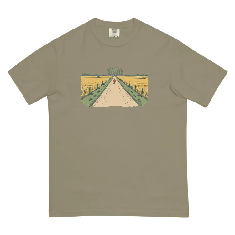 The The Long Road Tee in Sandstone.