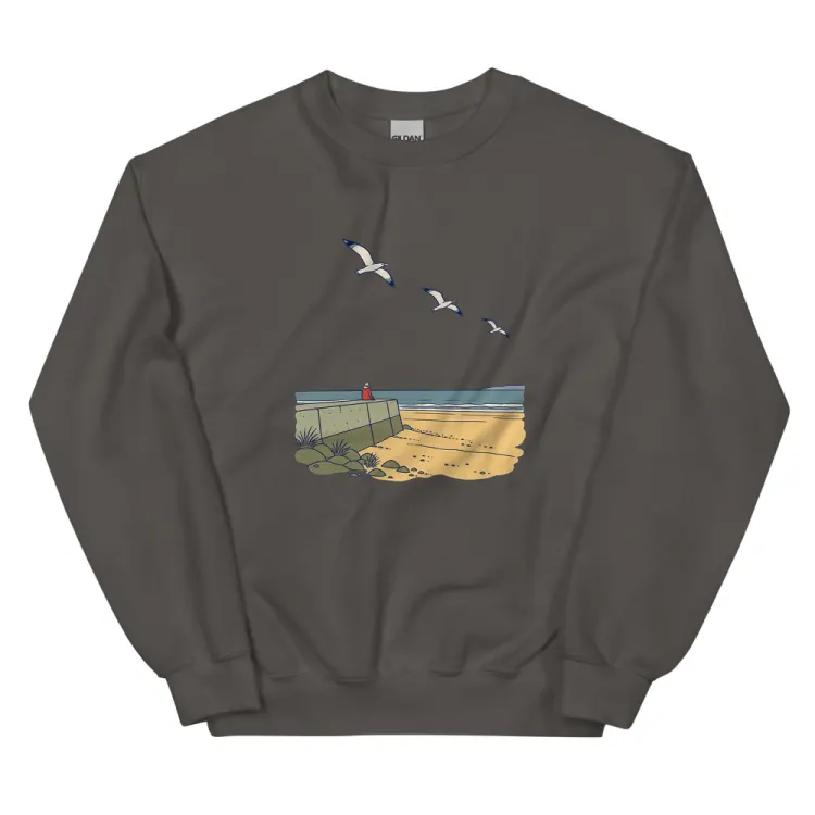 The The Sea Wall Crewneck in Charcoal.
