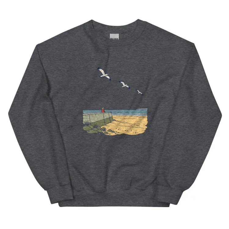 The The Sea Wall Crewneck in Dark Heather.