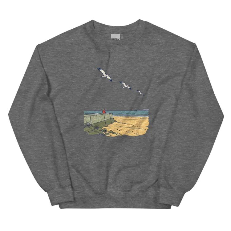 The The Sea Wall Crewneck in Graphite Heather.