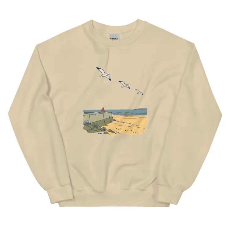 The The Sea Wall Crewneck in Sand.