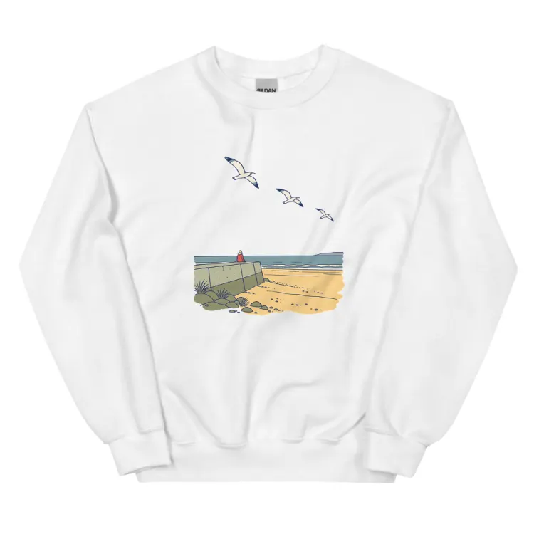The The Sea Wall Crewneck in White.