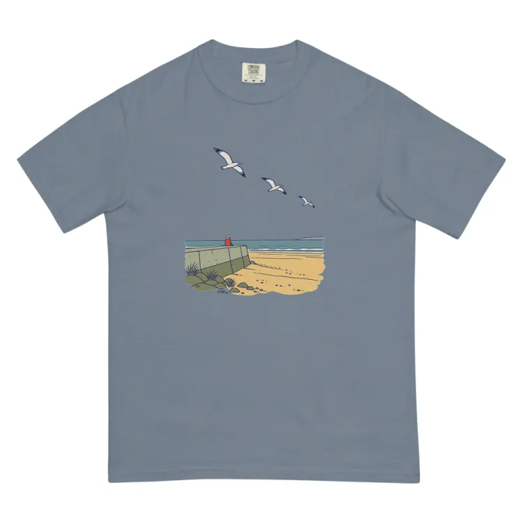 The The Sea Wall Tee in Blue Jean.