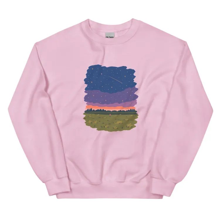 The One at Night Crewneck in Light Pink.