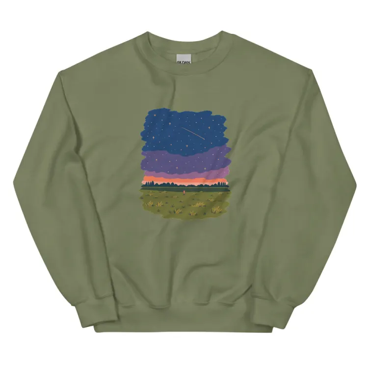 The One at Night Crewneck in Military Green.