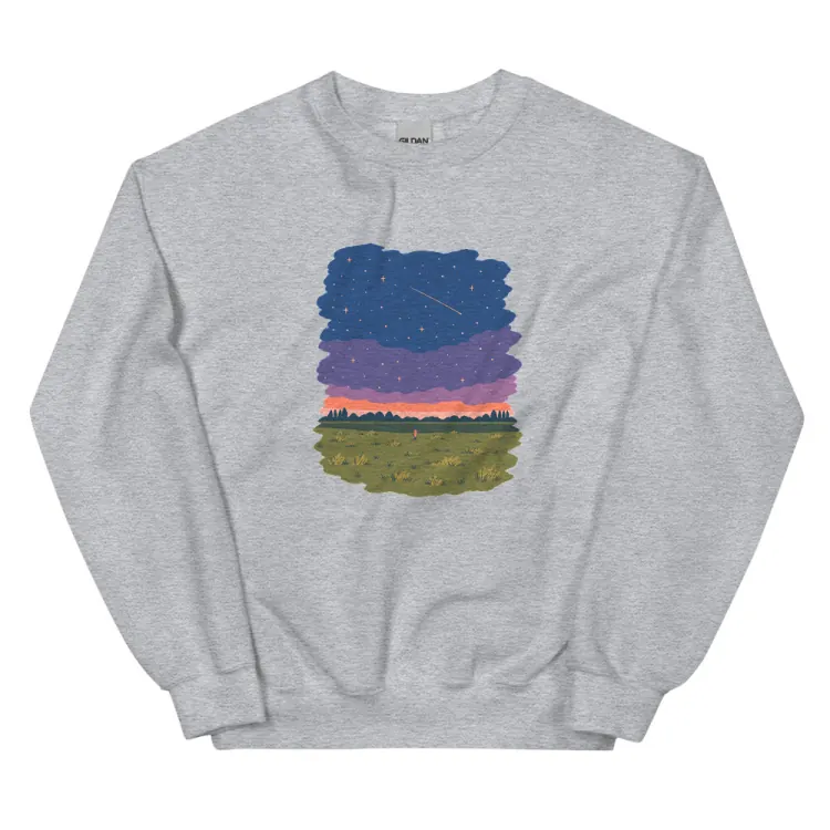 The One at Night Crewneck in Sport Grey.