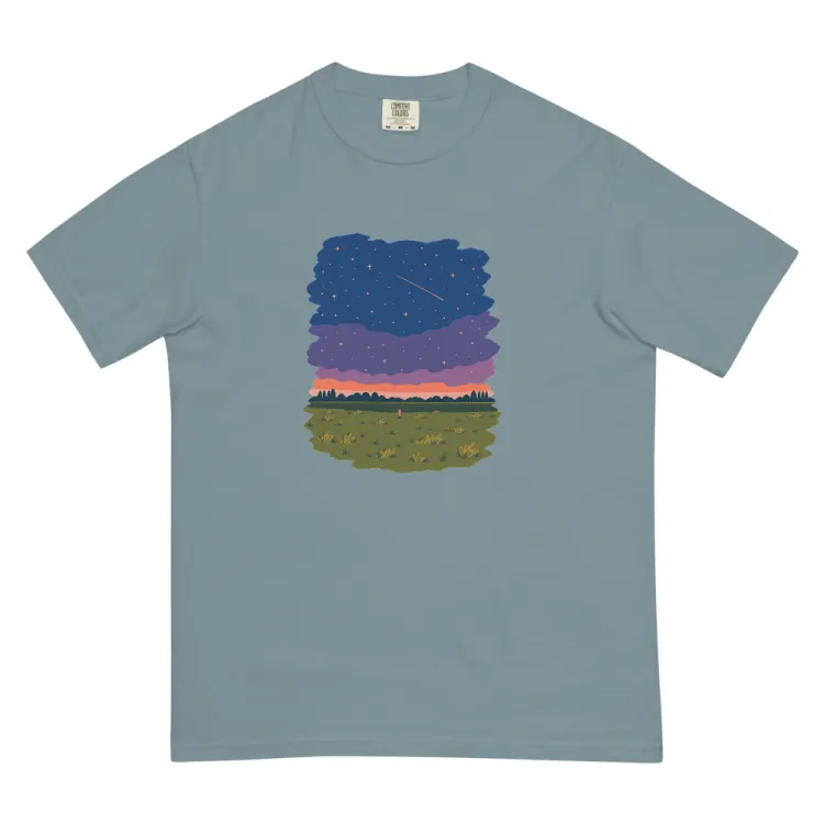 The One at Night Tee in Ice Blue.