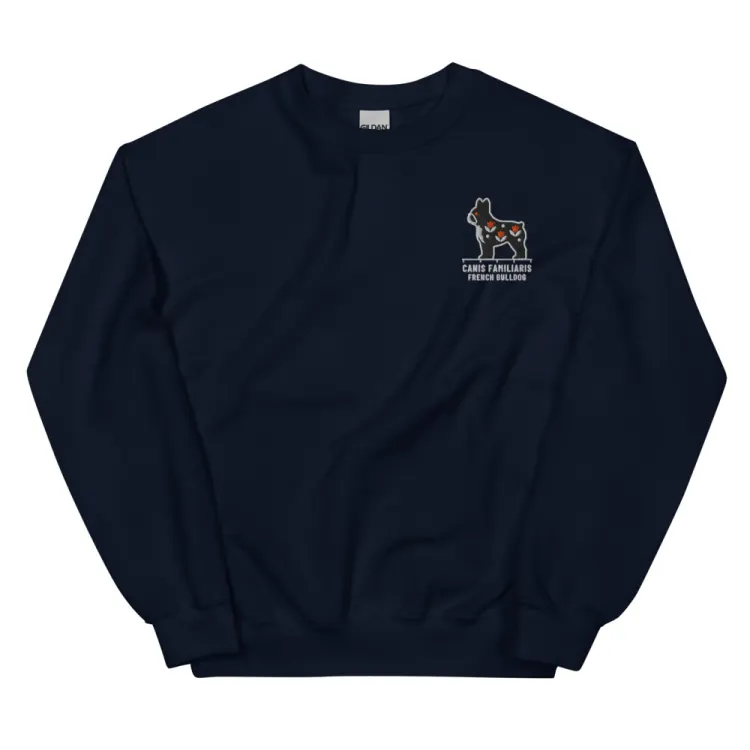 The French Bulldog Embroidered Crewneck in Navy.