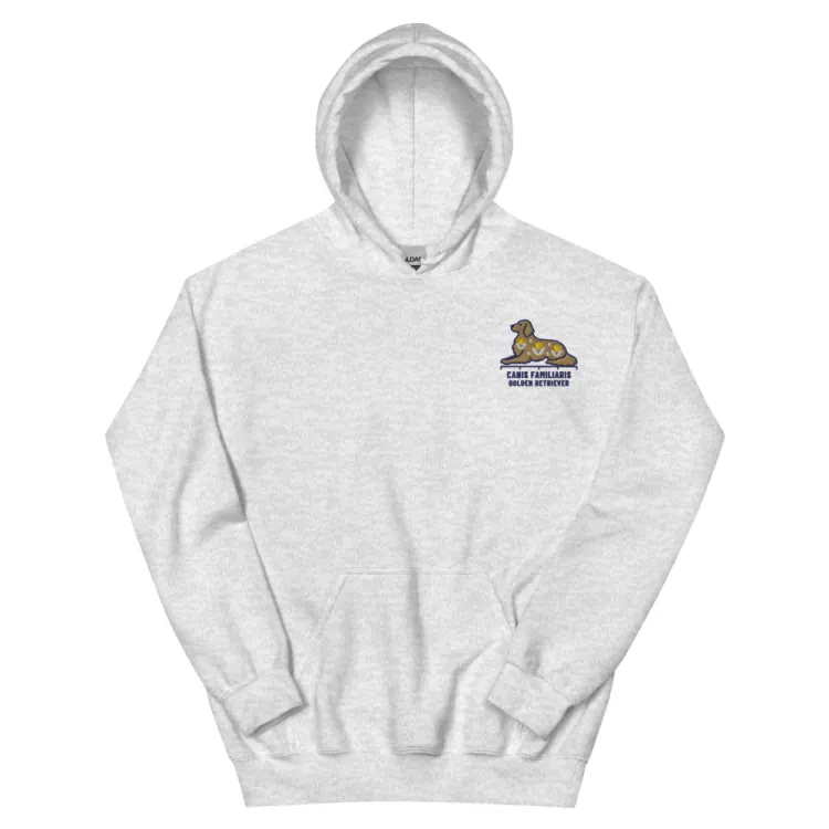 The Golden Retriever Embroidered Hoodie in Ash.
