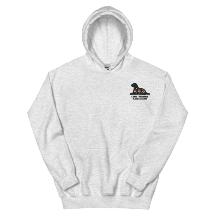 The Black Lab Embroidered Hoodie in Ash.