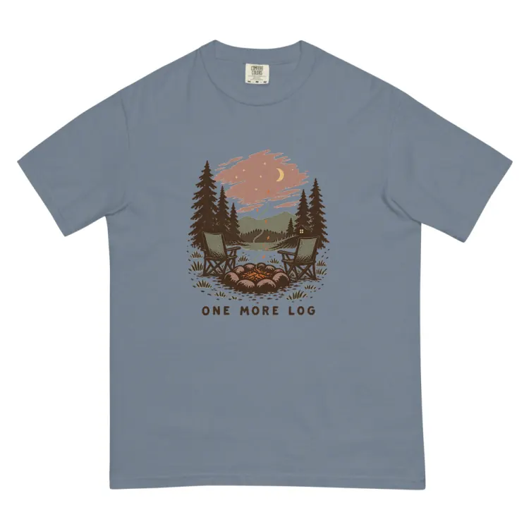 The One More Log Tee in Blue Jean.