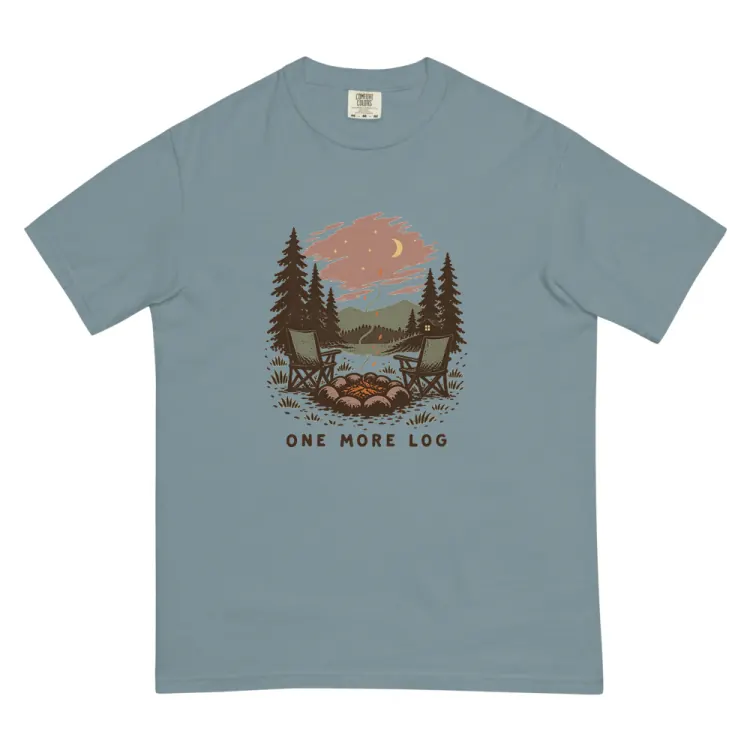 The One More Log Tee in Ice Blue.