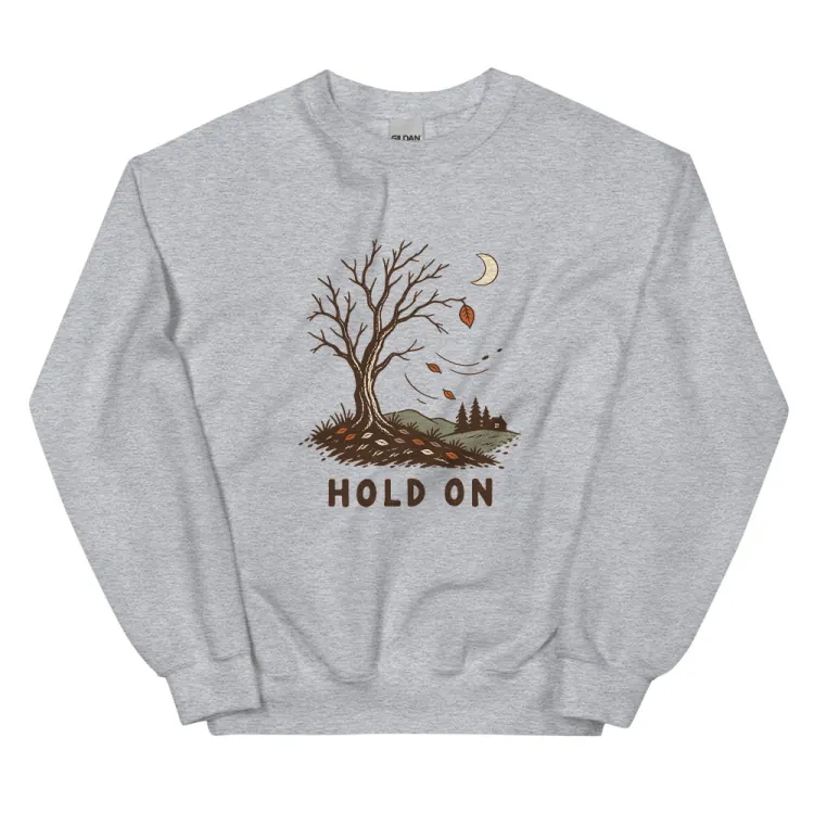 The Hold On Crewneck in Sport Grey.