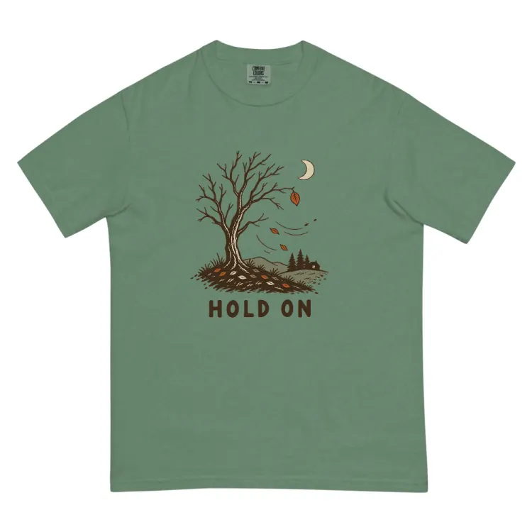 The Hold On Tee in Light Green.