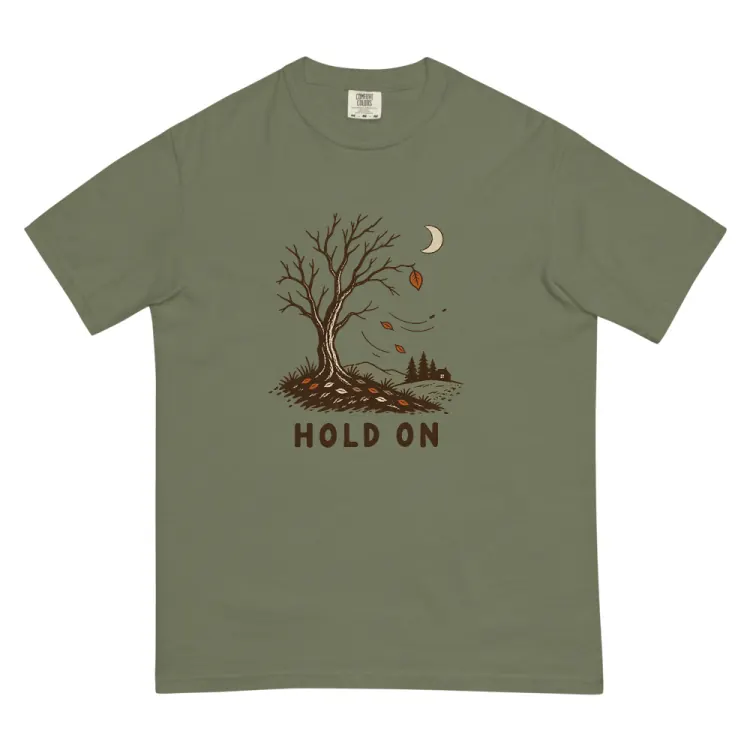 The Hold On Tee in Moss.