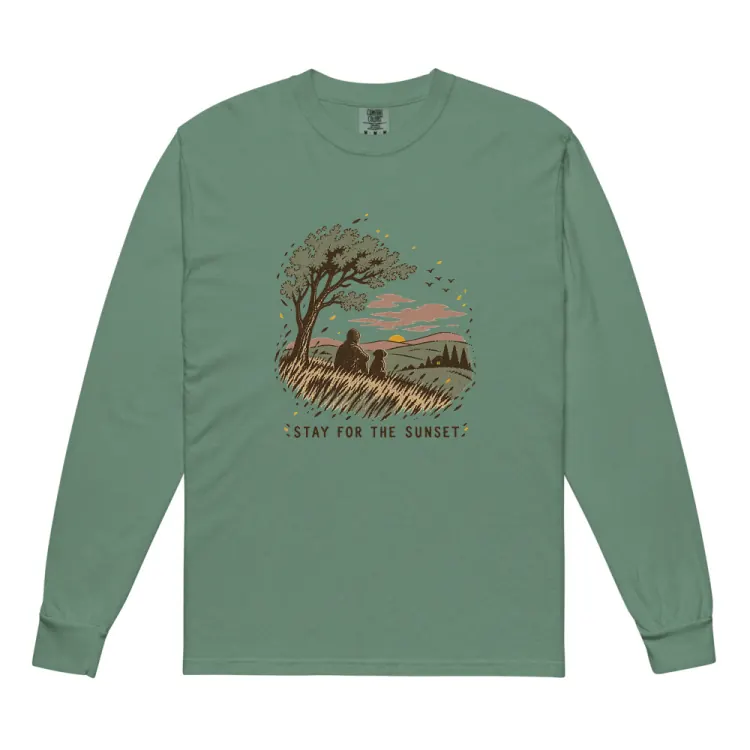 The Stay for the Sunset Long Sleeve in Light Green.