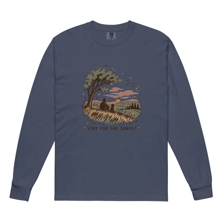 The Stay for the Sunset Long Sleeve in Navy.