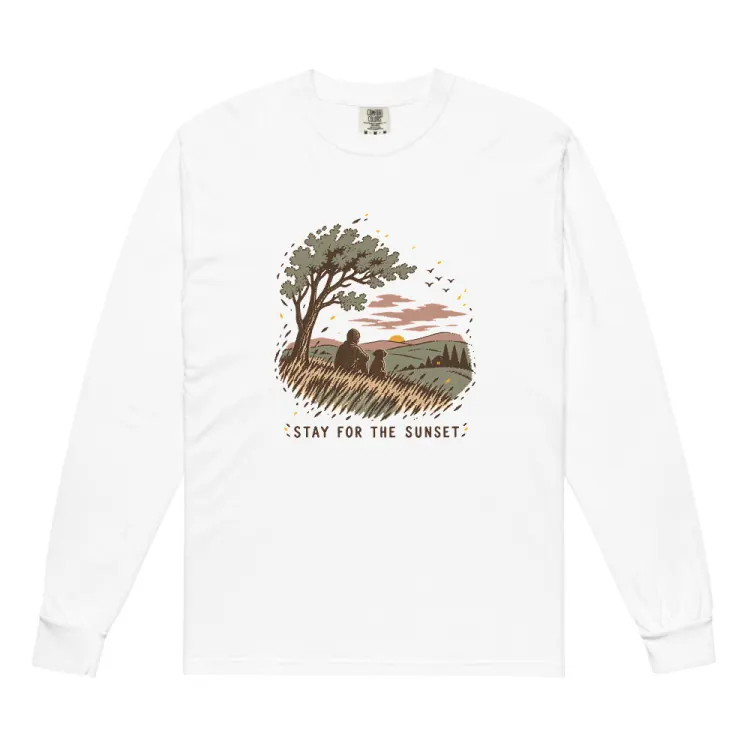The Stay for the Sunset Long Sleeve in White.