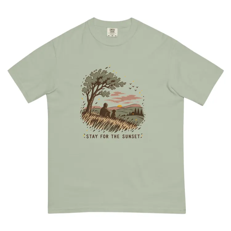 The Stay for the Sunset Tee in Bay.