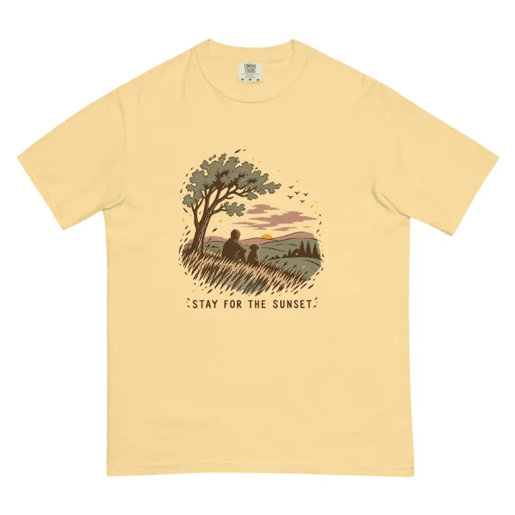 The Stay for the Sunset Tee in Butter.