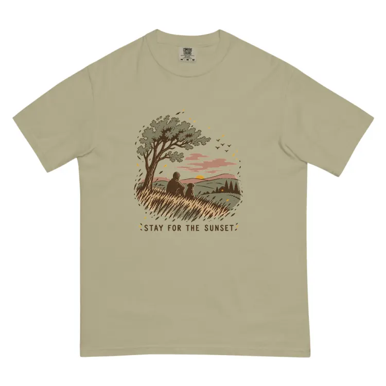 The Stay for the Sunset Tee in Khaki.