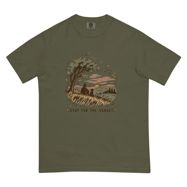 The Stay for the Sunset Tee in Sage.
