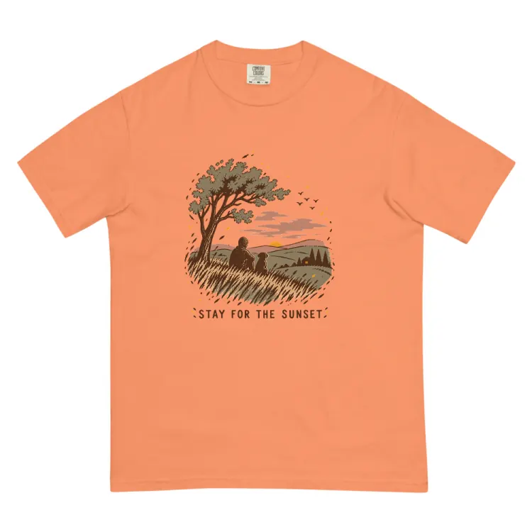 The Stay for the Sunset Tee in Terracotta.