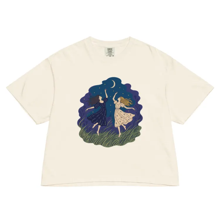 The Moon Dance Women's Boxy Tee in Ivory.