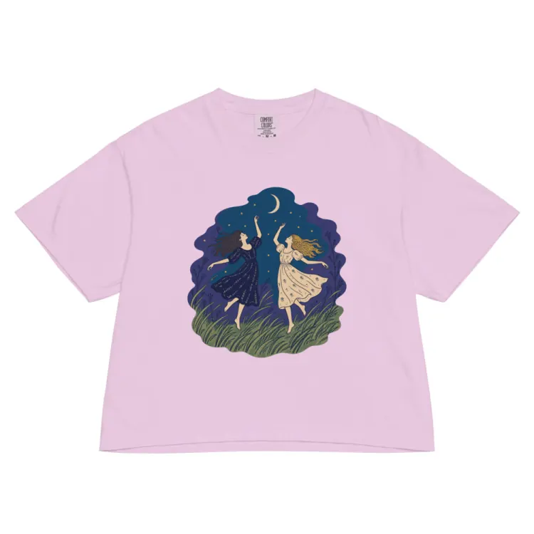 The Moon Dance Women's Boxy Tee in Orchid.