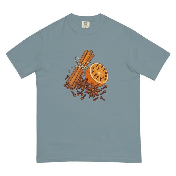 The Clove & Cinnamon Tee in Ice Blue.