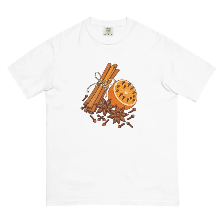 The Clove & Cinnamon Tee in White.